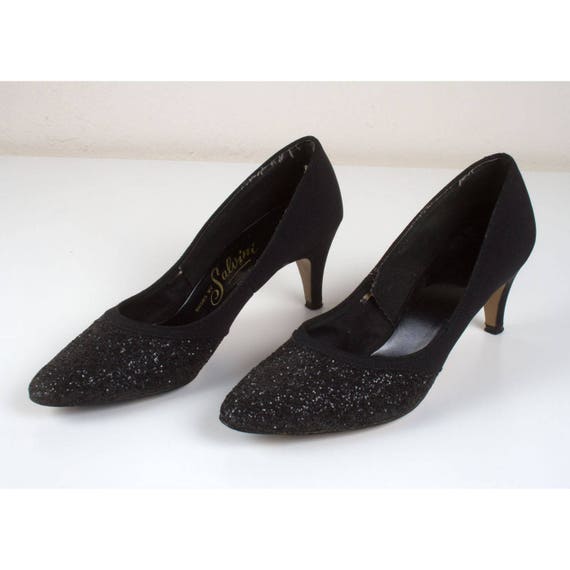 black sparkly stilettos