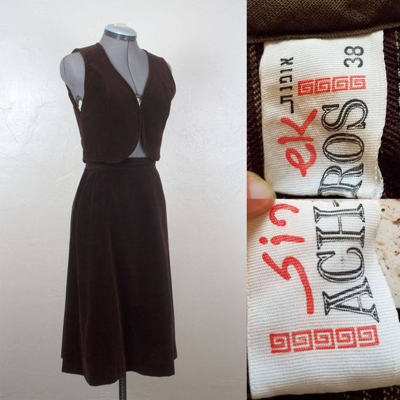 Vintage 1970s Israeli Designer Sin-Ek ACH-ROS 2-P… - image 1