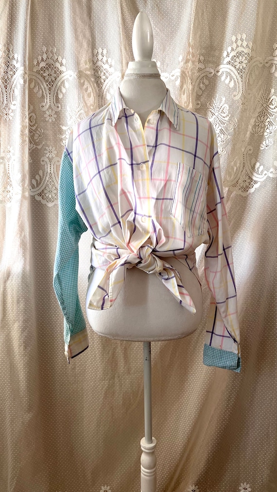 Pastel striped shirt 80s - Gem Pastel striped shirt 80s - Gem