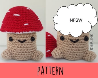 Penis Amigurumi PATTERN, Rude Mushroom Crochet Pattern, Cute Penis Plushie PDF Pattern with Mushroom Hat