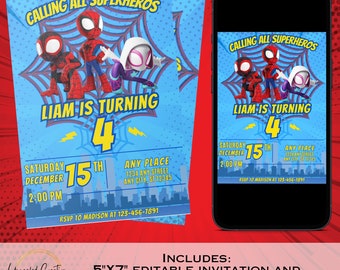 スパイダーマンと仲間たちの誕生日招待状：スーパーヒーローパーティー（デジタルダウンロード）