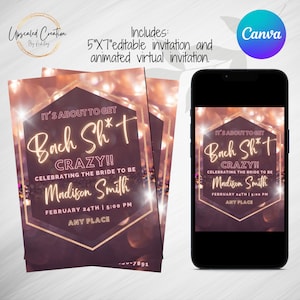 Bach Sh*t Crazy Bachelorette Invitation: Editable Template (Digital Download)
