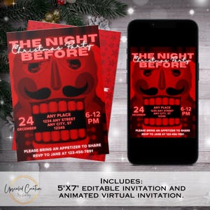 Convite para o baile do quebra-nozes na noite anterior, convite de Natal inspirado em filme, baile do quebra-nozes, na noite anterior, convite para festa de Natal