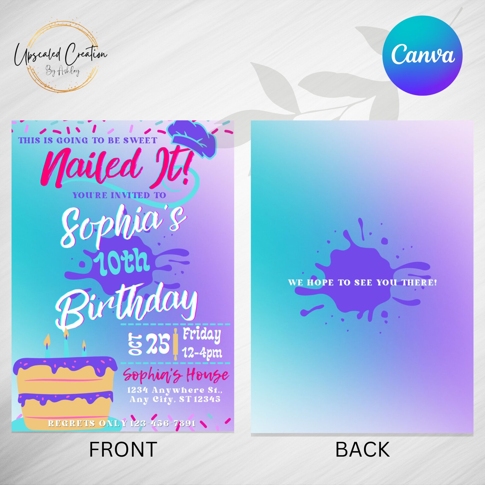 Nailed It Birthday Party Invite, Digital Download, Editable Template ...