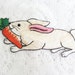 Rabbit with Carrot Iron On Patch, Embroidery Applique Sew On Patch, Applique Embroidery