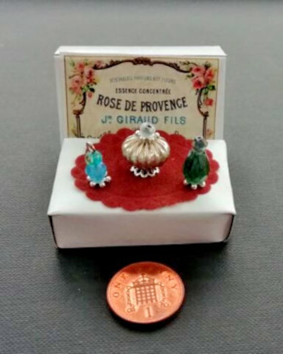 Miniature 1/12th Scale Dolls House Perfume Bottle Set. Various Etsy UK