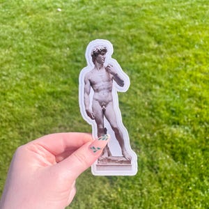 ダビデ像ステッカー：ミケランジェロ・ファインアート、防水ビニール