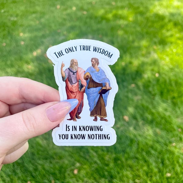 Socrates Quote Sticker: Raphael's School of Athens - Waterproof Vinyl