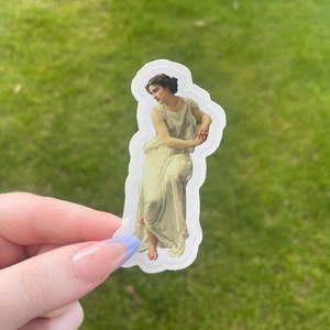 Junge Frau von Pompeji auf einer Terrasse sitzend, wasserfester Vinyl-Aufkleber, Gemälde von Guillaume Seignac