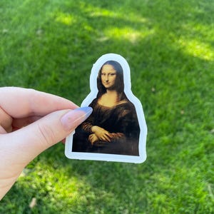 Mona Lisa, autocollant en vinyle imperméable découpé, art de la Renaissance par Léonard de Vinci