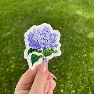 Adesivo ortensie, adesivo in vinile impermeabile, adesivo fiore