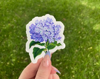 Violet Hydrangeas Sticker: Waterproof Vinyl Decal
