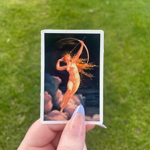 Selene, Goddess of the Moon by Jules Louis Machard, Waterproof Vinyl Sticker, Art Nouveau Sticker