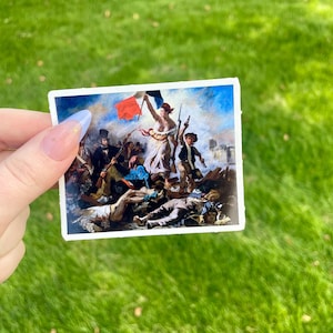 A Liberdade guiando o povo, Adesivo de vinil à prova d'água, Belas Artes de Eugène Delacroix