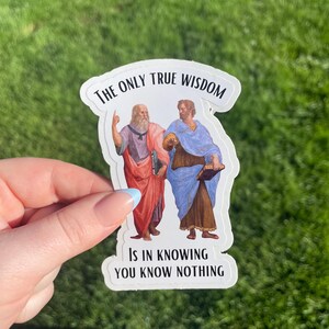 Socrates Quote Sticker: Raphael's School of Athens - Waterproof Vinyl 4 Inches