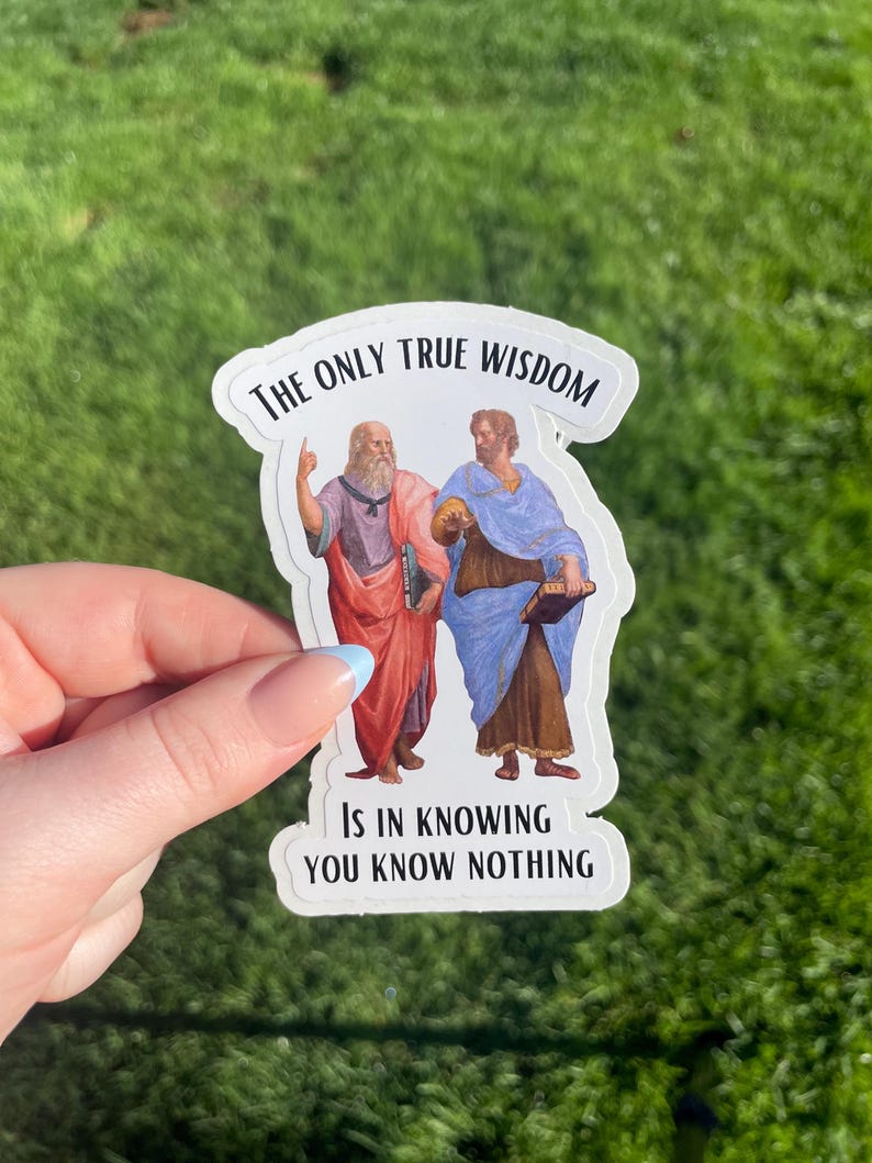 Socrates Quote Sticker: Raphael's School of Athens - Waterproof Vinyl 4 Inches