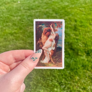 Nimf en sater, waterdichte vinylsticker, kunstschilderij van Alexandre Cabanel 3 inches