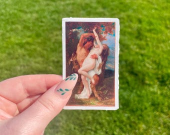 Nymph and Satyr, Waterproof Vinyl Sticker, Fine Art painting by Alexandre Cabanel