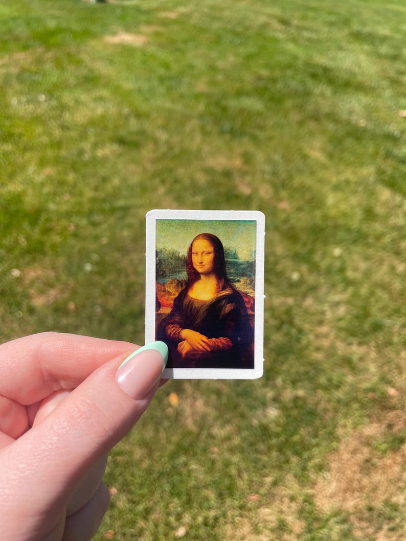 Adesivo Mona Lisa, arte renascentista de Leonardo de Vinci 2 inches