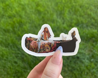 The Lady of Shalott (cutout) Sticker, Painting by John William Waterhouse