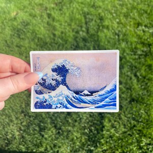 Great Wave-sticker, waterdicht vinyl, Japanse Hokusai-kunst 4 inches