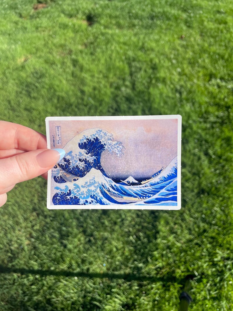 Great Wave-sticker, waterdicht vinyl, Japanse Hokusai-kunst 4 inches