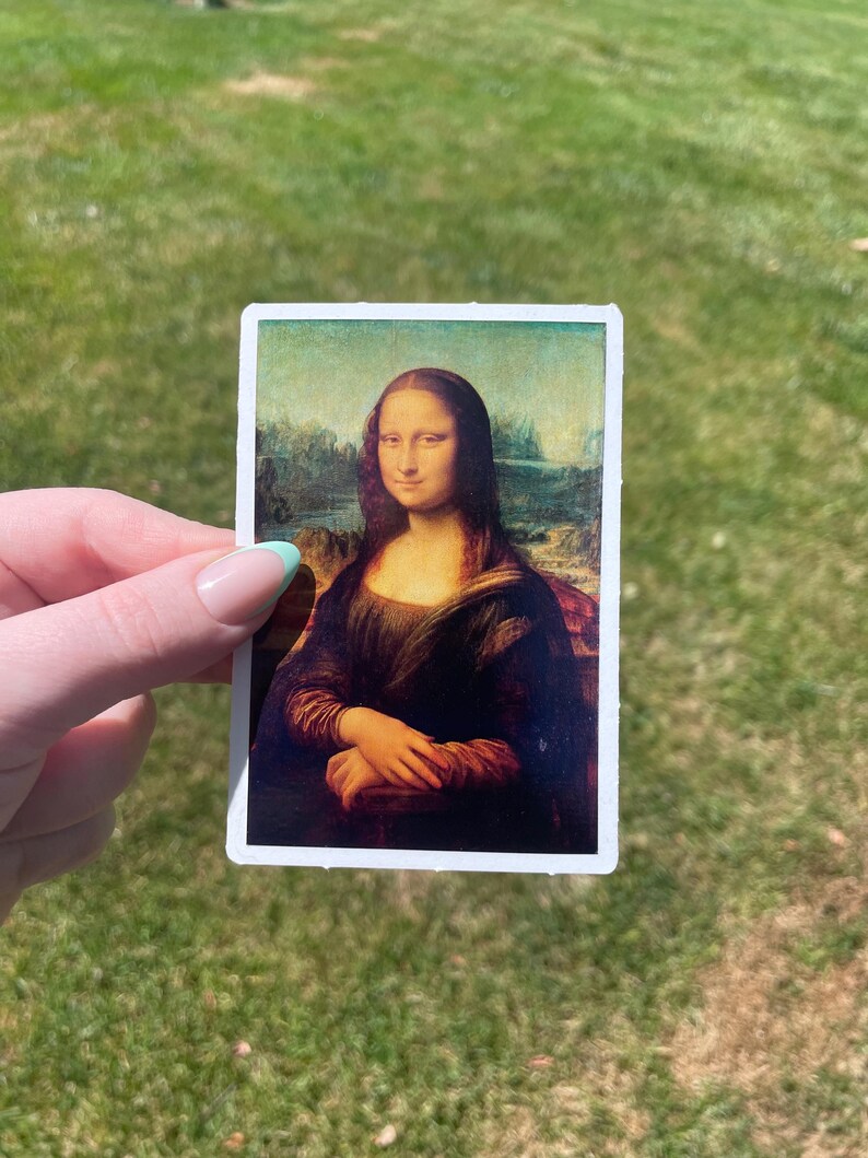 Adesivo Mona Lisa, arte renascentista de Leonardo de Vinci 4 inches