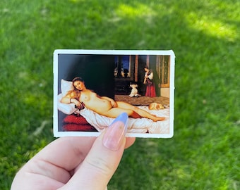 Venus of Urbino/Reclining Venus, Waterproof Vinyl Sticker, Renaissance Art painting by Titian