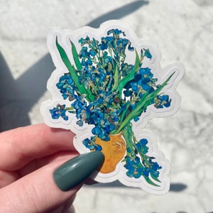 Irises by Van Gogh, Waterproof Vinyl Sticker, Vincent Van Gogh Sticker with Easy-Peel