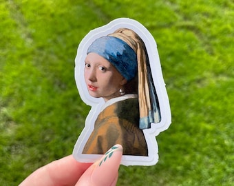 The Girl With the Pearl Earring, Waterproof Vinyl Sticker, fine art sticker