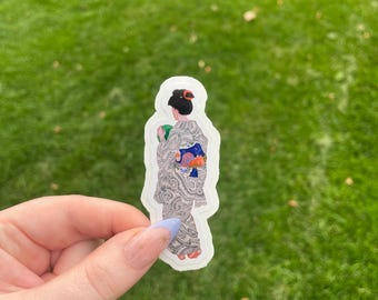 Woman in a Kimono, Waterproof Vinyl Sticker