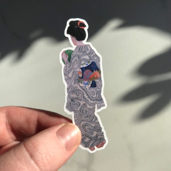 Woman in a Kimono, Waterproof Vinyl Sticker