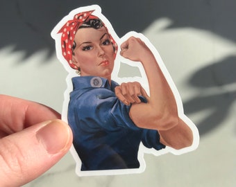 We Can Do It Sticker, Rosie the Riveter Waterproof Vinyl Sticker