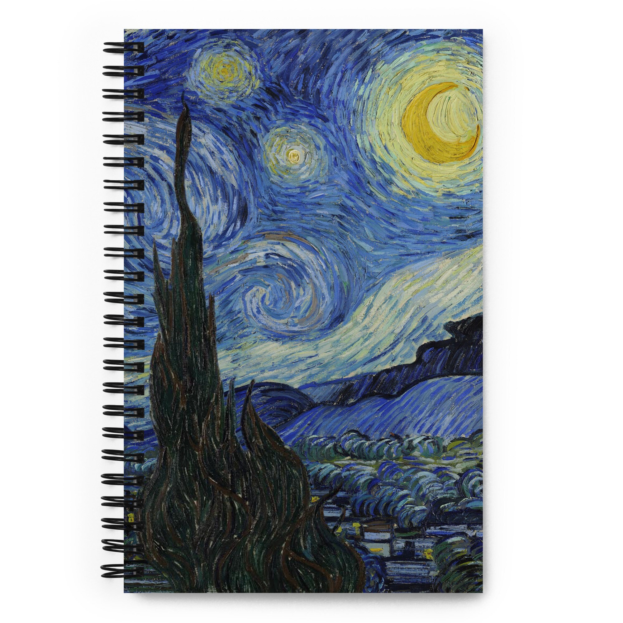 Lot De 2 Carnets à Spirale A5 - Couverture Rigide Motif 'Nuit Étoilée' Van Gogh - Pages Lignées - Pour Notes, Journal, Bureau