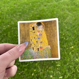 The Kiss, Waterproof Vinyl Sticker, Art Nouveau by Klimt