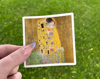 Kyssen, vattentät vinylklistermärke, jugend av Klimt