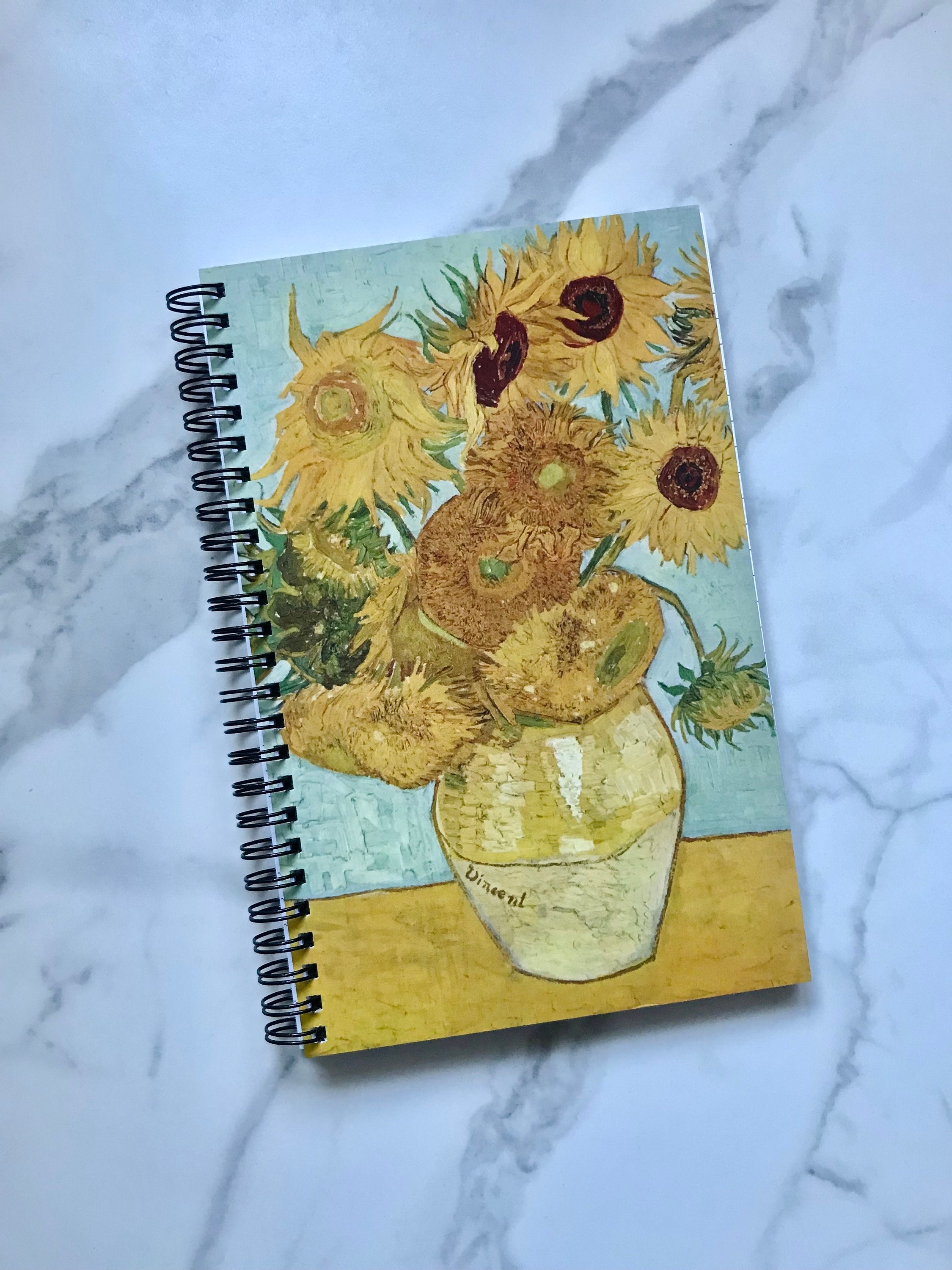 Van Gogh Sunflowers Spiral Bound Notebook - Etsy