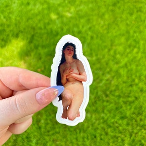 The Pearl, Cutout Waterproof Vinyl Sticker, painting by William Adolphe Bouguereau