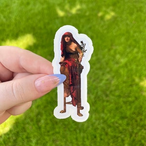 Priestess of Delphi Die-Cut Sticker, Pre-Raphaelite Waterproof Vinyl Sticker, painting by John Collier