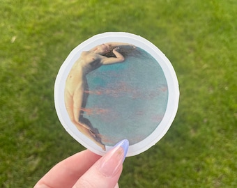 Selene, Goddess of the Moon by Albert Aubet, Waterproof Vinyl Sticker, Art Nouveau Sticker