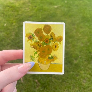 Fourteen Sunflowers, Waterproof Vinyl Sticker, Expressionist Art painting by Vincent Van Gogh