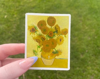 Fourteen Sunflowers, Waterproof Vinyl Sticker, Expressionist Art painting by Vincent Van Gogh