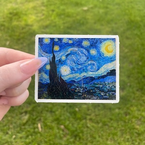 Pegatina de vinilo resistente al agua con la noche estrellada, bellas artes de Vincent Van Gogh