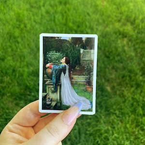 Pegatina de Isabella y la olla de albahaca, pintura de John William Waterhouse