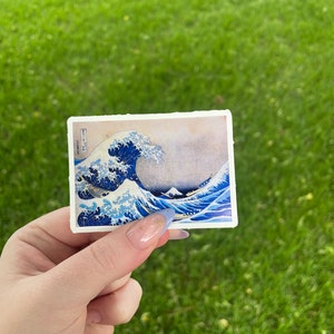 The Great Wave, Waterproof Vinyl Sticker, Japanese art by Hokusai