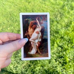 Nimf en sater, waterdichte vinylsticker, kunstschilderij van Alexandre Cabanel 4 inches