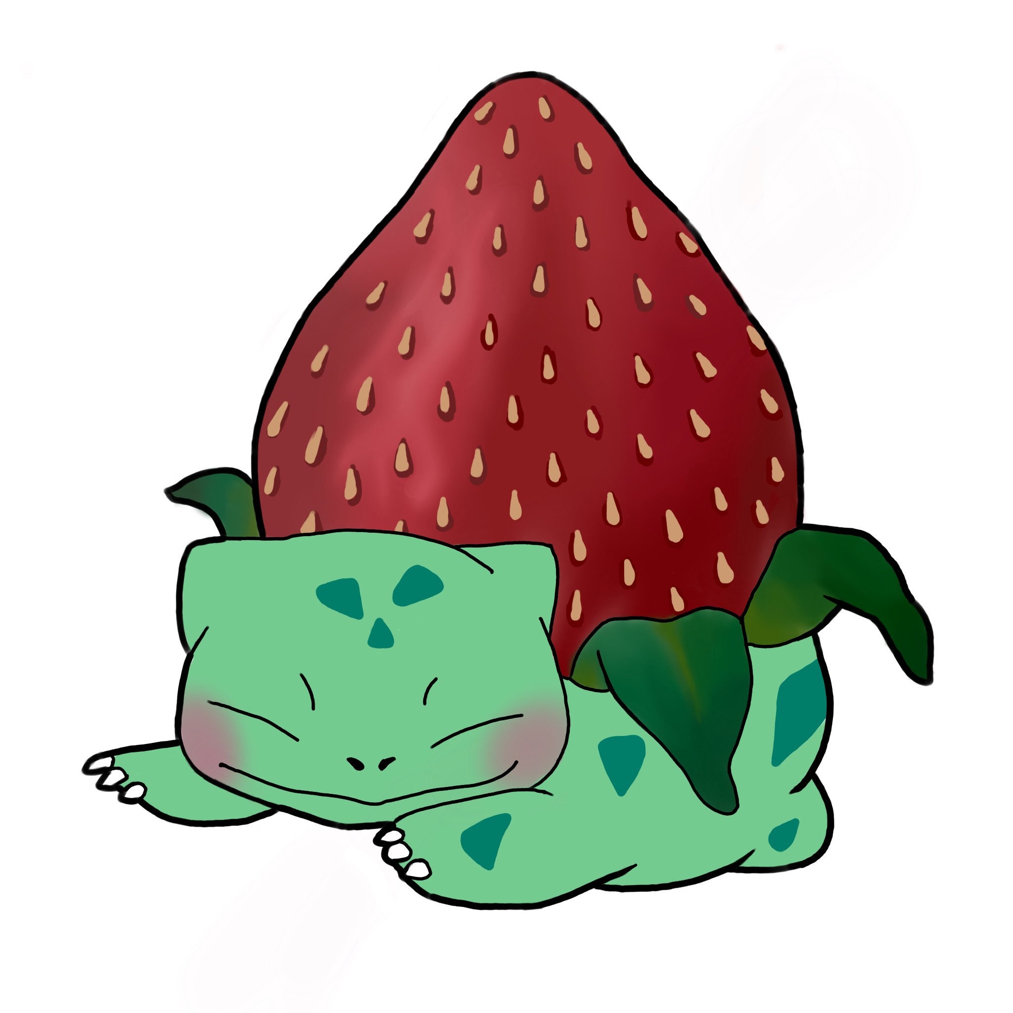 Bulbasauer Sticker Strawberry Bulbasaur, Vinyl Sticker - Etsy