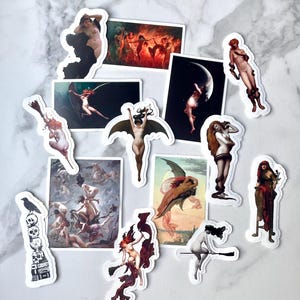 Witch Art Waterproof Sticker Pack: Spooky Girl Halloween Stickers