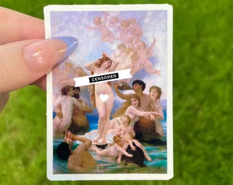 The Birth of Venus, Waterproof Vinyl Sticker, Renaissance Art painting by William Adolphe Bouguereau