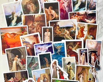 Mega Fantasy and Mythology Paintings Sticker Pack, Waterproof Vinyl Stickers with easy peel Backing